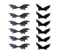 XIAHIOPT 12pcs Hair Clip Set for Kids PU Bat Wing Side Clip Adult Hair Styling Accessories Halloween Theme Party Headdress