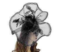 XIAHIOPT 1920s Flower&Yarn Fascinator Hat Hair Clip for Girls Halloween Hair Barrettes for Teen Adult Banquets Wedding Hair Pin