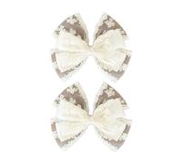 XIAHIOPT 1pc/2pcs Ribbon Double Bowknot Hair Clip for Women Girl Trendy Bowknot Long Hair Barrettes Styling Accessory Plain Color