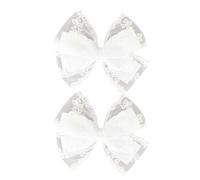 XIAHIOPT 1pc/2pcs Ribbon Double Bowknot Hair Clip for Women Girl Trendy Bowknot Long Hair Barrettes Styling Accessory Plain Color
