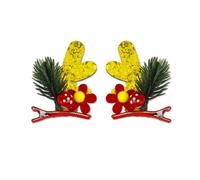 XIAHIOPT 2pcs Cartoon Christmas Hair Clip Festival Headwear for Woman Kids Bangs Taking Photo Shopping Travel