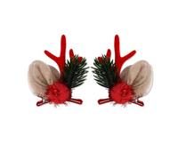 XIAHIOPT 2pcs Cartoon Christmas Hair Clip Festival Headwear for Woman Kids Bangs Taking Photo Shopping Travel