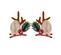 XIAHIOPT 2pcs Cartoon Christmas Hair Clip Festival Headwear for Woman Kids Bangs Taking Photo Shopping Travel