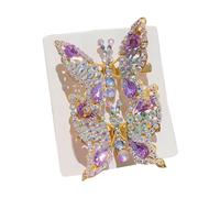 XIAHIOPT 2Pcs Movable Butterfly Hairpin Shining Rhinestones Three-dimensional Hair Clip Sweet Girls Headwear Birthday