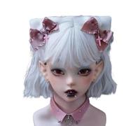 XIAHIOPT 2Pcs Plush Cat Ear Hairpins Punk Anime Animal Ear Hair Clip with Bowknot Cosplay Hair Accessories