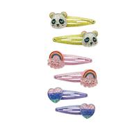 XIAHIOPT Flower Snap Clip Girls Kid Hairpins Glitters Cartoon Hair Clip Heart with Glitters Handmade Hairpins Snap Hairpins