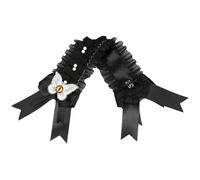 XIAHIOPT Girl Ruffled Ribbon Headwear Gothic Butterfly Bows Lace Trim Subculture Headbands Maid Flouncing Hair Ornaments