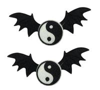 XIAHIOPT Girls Hair Clips Taiji-Bagua Halloween Cosplay Devil Wing Hairpin Headwear Punk Hair Jewelry Unique Black Headwear