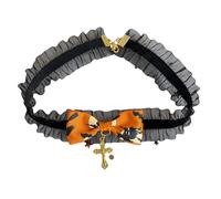 XIAHIOPT Halloween Pumpkin Hair Clips Choker Bowlers Hat Bat Wing for Girls Halloween Devil Wing with Lace Ribbon