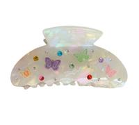 XIAHIOPT Nacreous Princess Large Hair Claw Clip Hair Jaw Clip Crystals Hair Catch Barrettes Hair Adornment Hair Ornaments