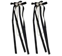 XIAHIOPT Rhinestone Fringed Ribbon Hair Bows Bowknot Hair Clip for Female Korean Style Hair Barrettes Women Elegant Headwear