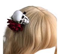 XIAHIOPT Rose Hairband with Veil for Women Cosplay Party Costume Day of the Death Hair Clip Halloween Hair Accessories