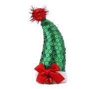 XIAHIOPT Sequins Stuffed Christmas Hat Shape Padded Hair Applique for Hairpin Hat Sewing Supplies Patches Hair Clip