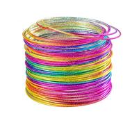 Xiaipomu] Bangles for Women Metallic Textured Stacking Bracelets Set | Crafted from fine metal wire with a light-catching textured finish, designed for versatile solo or stacked styling.