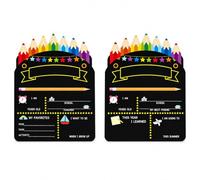 [Xiaipomu] Reusable 1st Day of School Board, Double-Sided Back to School | Double-sided rigid milestone board for 1st day of school photos, featuring reusable rewriteable surfaces for memories.
