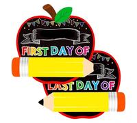 [Xiaipomu] Reusable 1st Day of School Board, Double-Sided Back to School | Double-sided rigid milestone board for 1st day of school photos, featuring reusable rewriteable surfaces for memories.