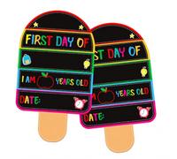 [Xiaipomu] Reusable 1st Day of School Board, Double-Sided Back to School | Double-sided rigid milestone board for 1st day of school photos, featuring reusable rewriteable surfaces for memories.