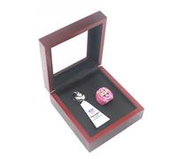 XiaKoMan Fantasy Football League 4" Trophy Metal and 2025 FFL Champion Ring with Wooden Box Final Award Trophy for Winner Championship Gifts for Mens Women Girl Boys (Pink, 9)