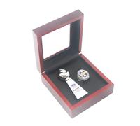 XiaKoMan Fantasy Football League 4" Trophy Metal and 2025 FFL Champion Ring with Wooden Box Final Award Trophy for Winner Championship Gifts for Mens Women Girl Boys (Silver, 9)