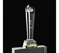 XiaKoMan Super Star FFL Crystal Football Trophy Award with 3D Engraving Athlete Goat Color Printing Fantasy Football League Champions gitts