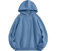 XIALIN Women Hoodies Oversized Fleece Long Sleeve Comfy Casual Basic Pullover Sweatshirts (UK, Alpha, M, Regular, Regular, Blue)