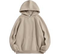 XIALIN Women Hoodies Oversized Fleece Long Sleeve Comfy Casual Basic Pullover Sweatshirts (UK, Alpha, S, Regular, Regular, Khaki)