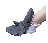 Xialuwy Knit Crocodile Socks - 1/4 Pairs Alligator Socks & Fish Socks | Winter Warm Knitting Socks | 3D Funny Whimsical Alligator Knitting Cuff Floor Socks | Mens Womens Cartoon Animal Knit Socks
