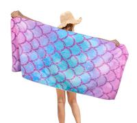 Xialvyu Microfibre Beach Towel, Swimming Towel, Mermaid Large Quick Dry Sand Free Dock and Bay Beach Towel, Travel Towels Quick Dry Large for Swimming, Beach, Travel, Camping (150 x 75 cm/59" x 29.5")