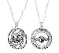 Xiamenzcx 100 Languages I Love You Projection Necklace - Starry Astronomy Ball Pendant with Romantic Night Light Decor Gift for Her/Him, 1.5CM, 2.0CM, Metal, No Gemstone