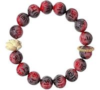 Xiamenzcx 2 piecesNezha bodhi bracelet-handmade lotus rosary, natural bodhi root & adjustable knot, spiritual ornaments for men and women (lucky, Zen, protection)