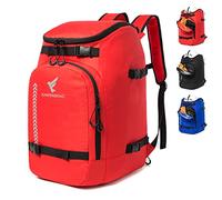 XIANFENGNIAO Ski Boot Bag, 50L Durable Ski Bag Backpack, Waterproof Snowboard Boot Bag, Skiing and Snowboarding Travel Luggage for Helmet, Goggles, Snowboard, Gloves, Outerwear & Accessories (Red)