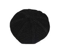 Xiang Ru Warm Fall Winter Pure Color Pumpkin Beret Hat Unisex Beanie Cap Black