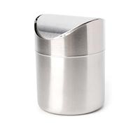 XIANGBEI Stainless Steel Desk Trash Bin Countertop Waste Can With Swing Lid 1.5 L