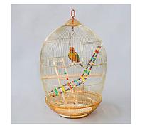 XIANGGUI 1983 Bird Carrier Luxury Round Parrot cage, Large Super Large Space Villa, Electroplating Golden Round Parrot cage Economy Bird Cage Parrot Parakeet Macaw Small Bird