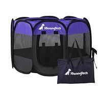 XianghuangTechnology Soft Fabric Portable Foldable Pet Dog Cat Puppy Playpen Indoor Outdoor use Pet Kennel Cage D31.5 Inch x H23 Inch (Purple)