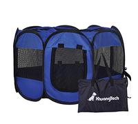 XianghuangTechnology Soft Fabric Portable Foldable Pet Dog Cat Puppy Playpen Indoor Outdoor use Pet Kennel Cage (Navy Blue)