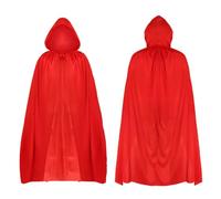 XiangJunly Red Cloak With Hood, Halloween Cape, Long Robe, Medieval Costume for Fancy Dress Gothic Vampire Devil Cosplay Party Witch Costumes