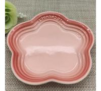 XIANGKANXUE Plum Blossom Small Plate 5.5Inches 14cm Rainbow Sauce Plate Flower Shaped Pet Gradual Spike Bone Plate Tableware Ceramic Dishs