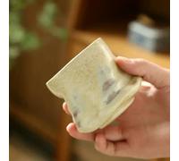 XIANGKANXUE Stoneware Vintage Espresso Mug Creative Hand Kneading Pottery Pleated Irregular Mug 1 pcs