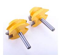 Xianglaa-top bearing router bit, 2PC 8mm Shank Lock Miter Router 22.5 Degree Glue Joinery Router Bit Set Tenon Cutter For Woodworking Tools