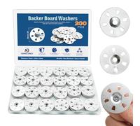 XIANGLONGY Insulation Washers 35mm, Galvanised Iron Backer Board Washers with Six Holes for Insulation Boards, Plasterboards, Tile Backer Boards, Easy Fix and Corrosion Resistant (200 PCS)