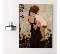 XIANGPEIFBH A Mother Holding A Child By Gustav Klimt Canvas Paintings Posters and Prints Wall Art Pictures for Living Room Decor 70x90cm(28x35inch) Inner Frame