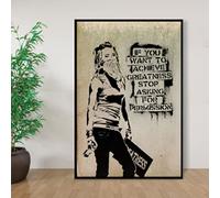 XIANGPEIFBH Banksy If You Want To Achieve Greatness Stop Asking for Permission Posters And Prints Canvas Painting Wall Art Home Decor 30x40cm(12x16inch) Black Frame