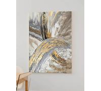 XIANGPEIFBH Canvas Wall Art Poster An Abstract Painting With Gold And Silver Accents, Perfect For Adding Modern Elegance To Any Space 30x40cm(12x16inch) Inner-Frame