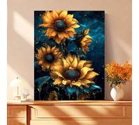 XIANGPEIFBH Charming Sunflower Canvas Art Print Botanical Posters, Wall arts Decor for Home and Office, Perfect for Bedroom Living Room 30x45cm/12x18inch Inner-Frame