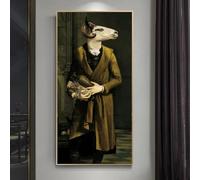 XIANGPEIFBH Countess of Goats Vintage Posters and Prints Animals in a Suit Canvas Paintings On the Wall Art Canvas Picture Home Decor(75x150cm(30x60inch)/Inner-Frame)