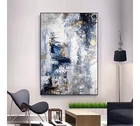 XIANGPEIFBH Large Size Abstract Painting Modern Abstract Painting Canvas Wall Art Abstract Textured Art Wall Decor Ready To Hang 80x120cm(31x47inch) with-Black-Frame