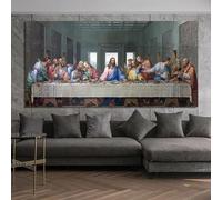 XIANGPEIFBH Leonardo Da Vinci's The Last Supper Posters and Print Wall Art Canvas Painting Famous Painting Art for Living Room Decor(45x90cm/Unframed)