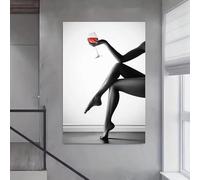 XIANGPEIFBH Modern Abstract Woman with Red Wine Canvas Art Print Posters, Wall Arts Decor for Living Room and Bedroom Decor Artwork 20x30cm/8x12inch Inner-Frame
