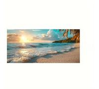 XIANGPEIFBH Modern Beach Sunset Canvas Art Print, Tropical Seascape Wall Decor for Living Room and Bedroom, Large Size Poster 50x100cm/20x39inch Inner-Frame